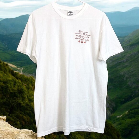 READ RECEIPTS Artisan Embroidered Quote Tee White Crewneck Short Sleeve - Picture 7 of 13